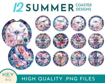 Dragonfly Coaster Sublimatie Designs Png, Auto Coaster Sublimatie Design, Dragonfly Gift Png, Dragonfly Decor, Koffie Coaster Drink Coaster