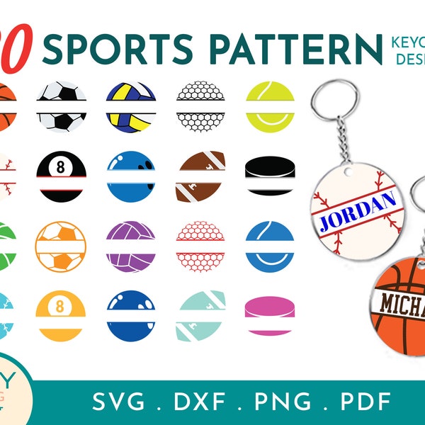 Split Sports Svg, Svg motif porte-clés, Svg porte-clés, Soccer Svg, Svg porte-clés, Svg motif rond, Svg motif cercle, motif porte-clés