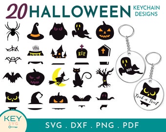 Halloween Svg, Ghost Svg, Spooky Svg, Split Happy Halloween Svg, Halloween Svg Bundle, Pumpkin Svg, Keychain Svg, Acrylic Keychain Svg