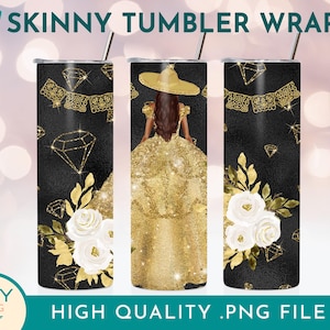 Mis Quince Skinny Tumbler Wrap Png 20oz, Quinceanera Tumbler Wrap, Seamless Sublimation Design, Birthday Girl Png, Quinceanera Favors