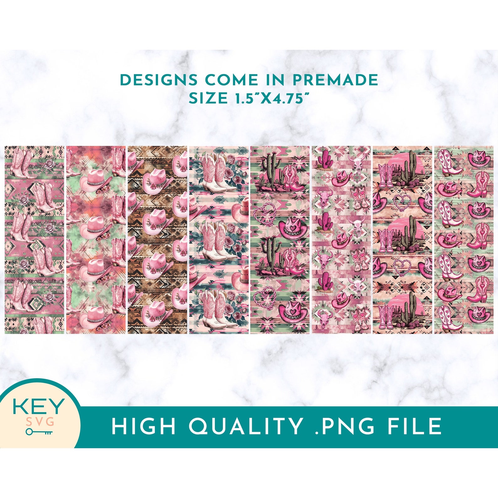 Pink Western Pen Wraps Png, Cute Cowgirl Bookmark Png, Cowgirl ...
