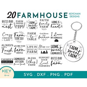 Puede incluir: Un conjunto de 20 archivos de corte SVG con temática de granja, perfectos para crear manualidades, decoración del hogar y mucho más. Los diseños presentan varios refranes y frases relacionados con la vida en la granja, como "Farm Fresh Eggs", "Farm Sweet Farm" y "Bless Our Farm".