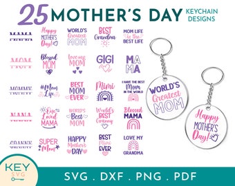 Mothers Day Keychain Svg, Mom Keychain Svg, Acrylic Keychain Svg, Mother's Day Keychain Svg Bundle, Round Keychain Svg, Round Pattern Svg