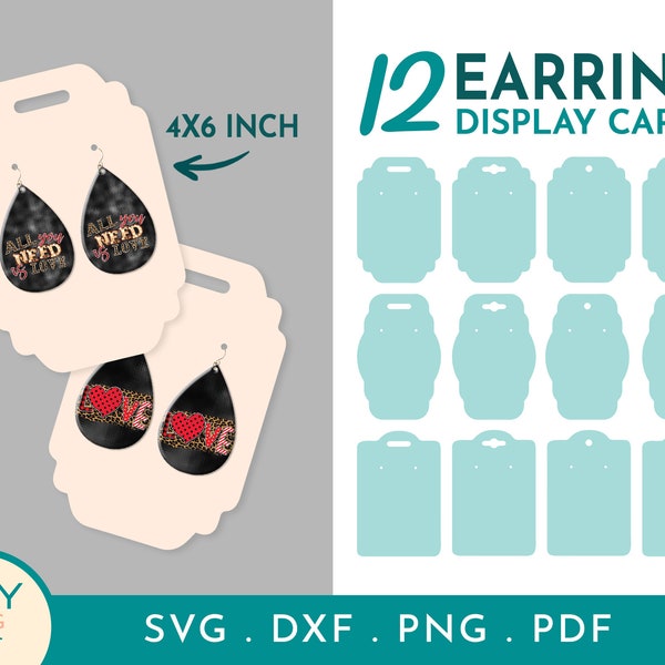 Jewelry Display Card Svg, Earring Display Card Svg, Display Card Template, Earring Card Svg, Packaging Svg, Display Card Svg, Earring Holder