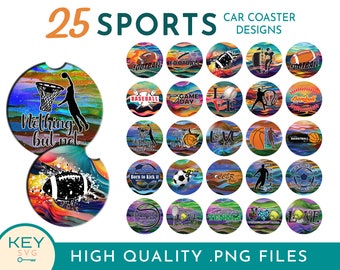 25 Paquete de posavasos de autos deportivos Png, Fútbol Png, Día del juego Png, Tenis, Png, Diseños de plantillas de posavasos de automóviles, Posavasos de copa de automóviles, Diseños de portavasos