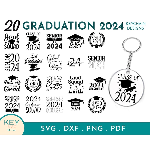 Graduation Keychain Svg, Class of 2024 Svg, Graduation Svg Bundle, Acryclic Keychain Svg, Senior Svg, Senior 2024 Svg, Graduation Cap