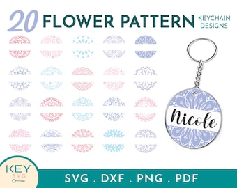 Split Flower Mandala Svg, Split Monogram Svg, Mandala Svg, Keychain Svg, Round Keychain Svg, Acrylic Keychain Svg, Circle Patterns Svg
