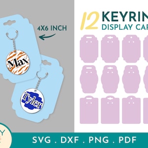 Keychain Display Card Svg, Keyring Display Card Template, Keychain Card Svg, Keychain Svg, Packaging Svg, Display Card Svg, Keychain Holder