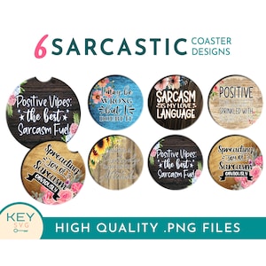 Sarcastic Car Coaster Png, Sarcastic Coaster Sublimation Designs Png,  Funny Sublimation Coaster Template, Coffee Coaster Png, Sarcasm Png