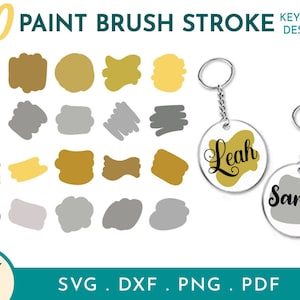 Paint Brush Stroke svg, Paint Stroke svg, Paint Splatter svg, Keychain svg, Keychain Pattern svg, Brush Stroke svg, Keyring Pattern svg,