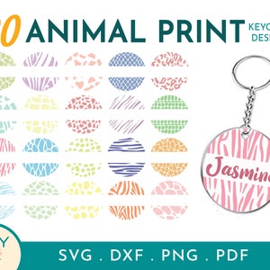 20 padrões de chaveiro redondo com estampa animal dividida Svg, estampa de leopardo SVG, estampa de chita Svg, monograma dividido Svg, monograma circular Svg