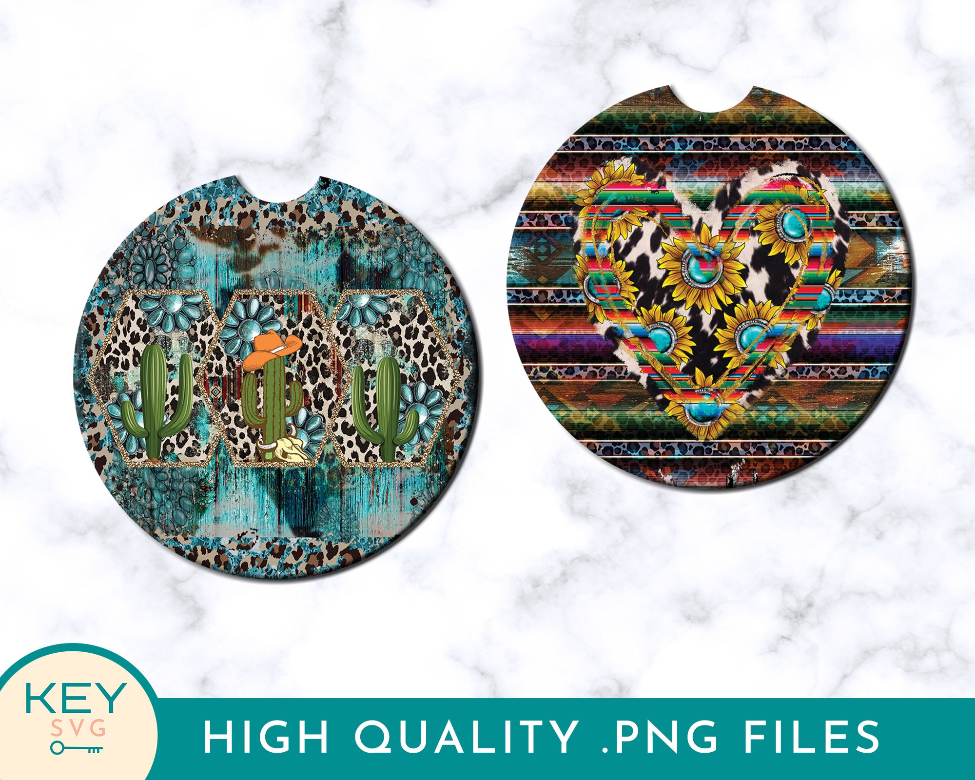 25 Country Western Car Coaster Bundle Png, Cowhide Png, Sunflower Png ...