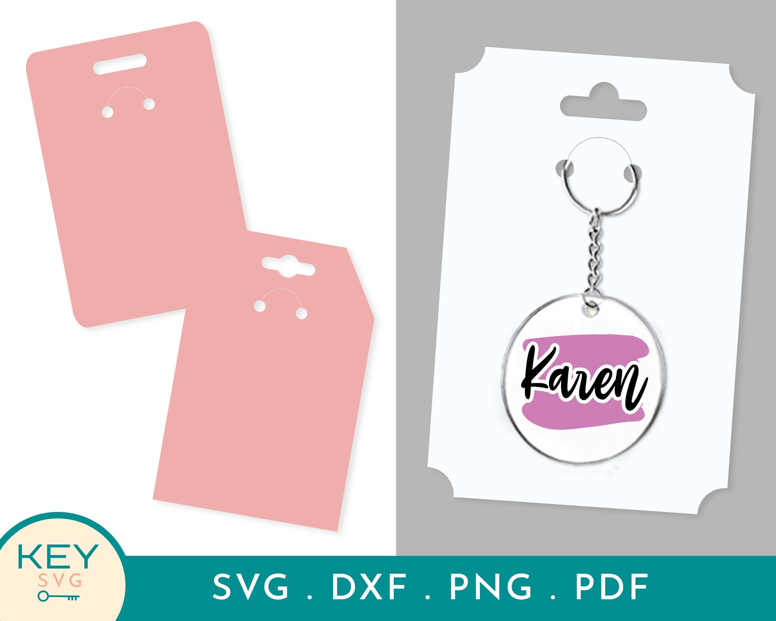Keychain Display Card Svg Keyring Display Card Template Etsy