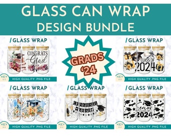 Senior Class of 2024 Wrap Png Sublimation Glass Can Wraps 16oz / 20oz Png Presized, College Graduation Png, High School Graduation Design