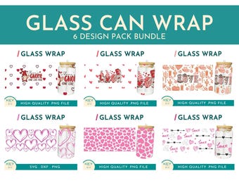 Valentines Love Png Wrap Bundle, Country Glass Can Wraps 16oz / 20oz Presized, Cowgirl Boots, Hearts Coffee Cup Png, Valentine Wrap Png