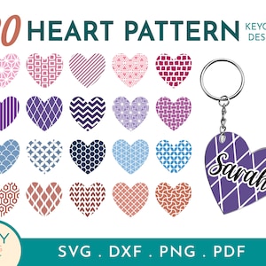 キーチェーン SVG、ハート パターン SVG、キーチェーン パターン SVG、幾何学模様 SVG、ハート キーチェーン パターン SVG、キーリング SVG、ハート SVG
