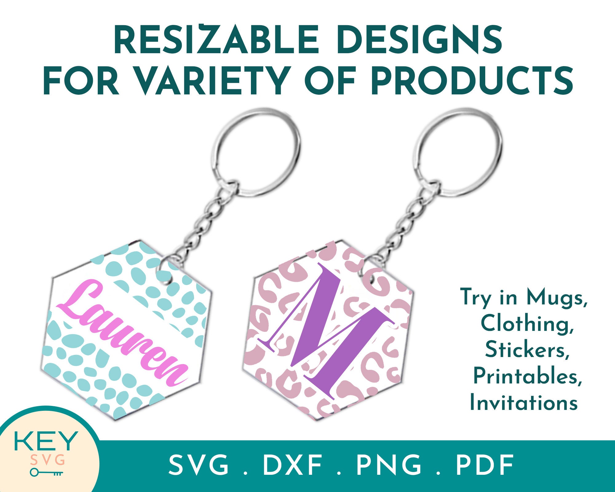 Keychain Bundle Svg Round Keychain Svg Hexagon Keychain Etsy