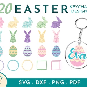 Easter Bunny Svg, Easter Egg Svg, Easter Svg Bundle, Happy Easter Svg, Easter Shirt Svg, Easter Clipart, Keychain Svg, Acrylic Keychain Svg