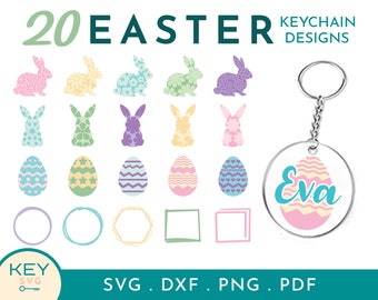 Easter Bunny Svg, Easter Egg Svg, Easter Svg Bundle, Happy Easter Svg, Easter Shirt Svg, Easter Clipart, Keychain Svg, Acrylic Keychain Svg