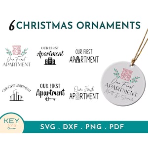 Ons eerste appartement kerstornament png, nieuw appartementornament, familieornament png, rond ornament png, ons eerste kerstornament