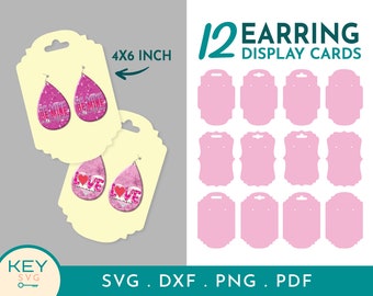 Jewelry Display Card Svg, Earring Display Card Svg, Display Card Template, Earring Card Svg, Packaging Svg, Display Card Svg, Earring Holder