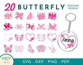 Butterfly Svg, Butterflies Svg, Butterly Clipart, Butterfy Svg Cricut, Keychain Svg, Acrylic Keychain Svg, Keychain Patterns, Round, Circle