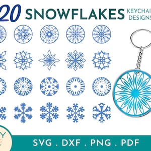 Snowflake Svg, Snowflake Clipart, Snow Svg, Winter Svg, Winter Sign Svg, Keychain Svg, Christmas Ornament Svg, Acrylic Keychain Svg