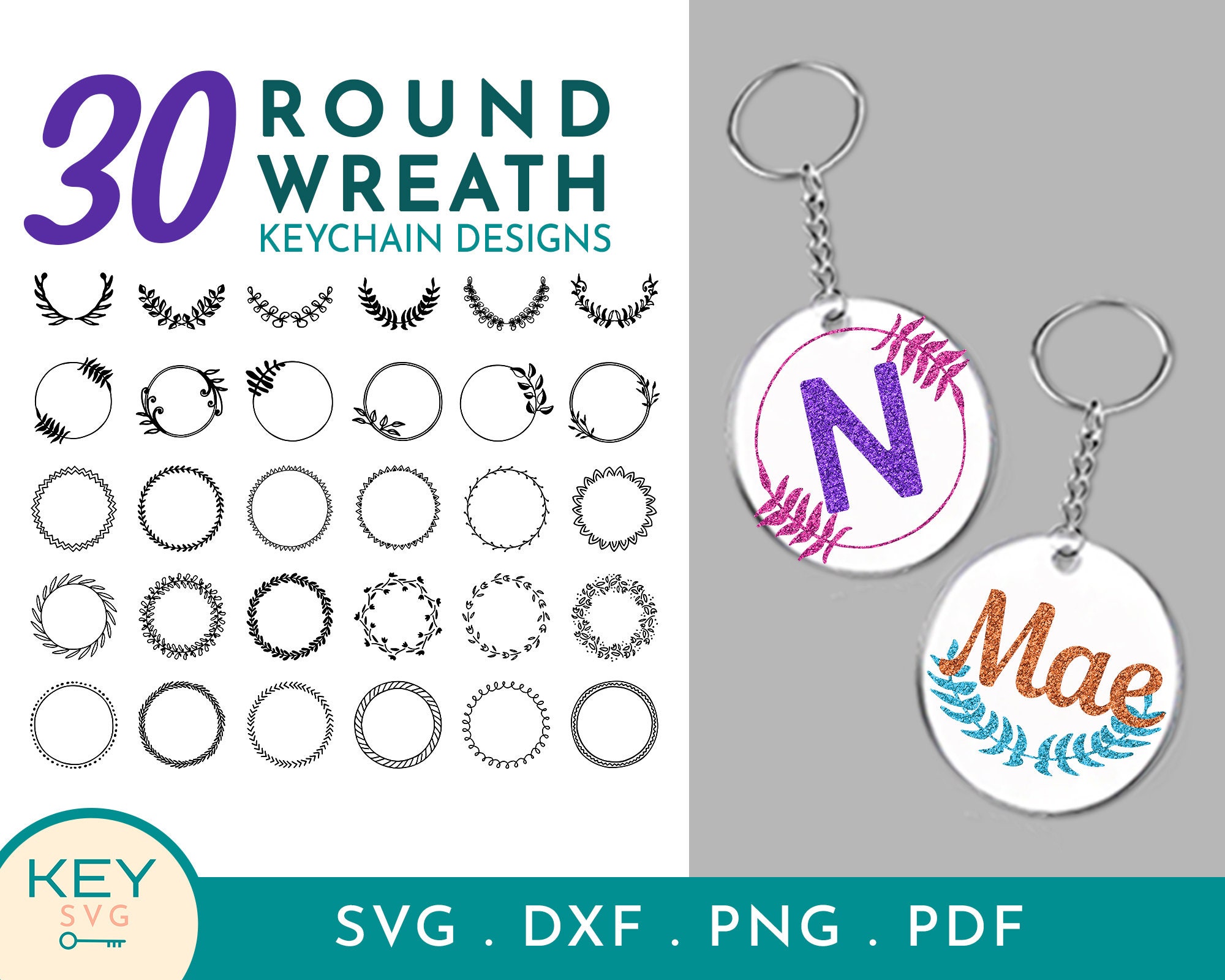 114 Round Keychain Svg Keychain Svg Bundle Acrylic Keychain - Etsy