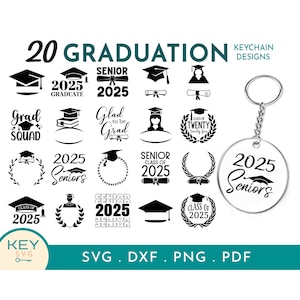 Svg da turma de 2025, pacote de svg de formatura dividida, svg sênior, svg de chaveiro, svg de chaveiro acrílico, svg de graduação. Svg sênior de 2025, monograma