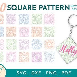 Quadratische Svg, Mandala Svg, Acryl Schlüsselbund Svg, Schlüsselbund Svg Dxf Png, Schlüsselring Muster Svg, Schlüsselbund Vorlage, Meditation Svg, Mandala Cricut