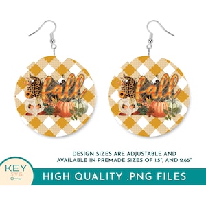 Fall Round Gnome Earring Sublimation Designs Png, Thanksgiving Earrings Png, Pumpkin Earrings, Fall Vibes, Car Coaster Png