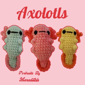 Handmade Crochet Axolotl Plush Stuffed Animal Toy