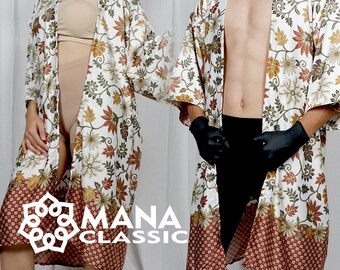 Set Of 2 Silk White Robes,Pair Kimonos For Couples,Two Bohemian Silk Robes For Him and Her,Couple Gift,Floral Pajamas Sets For Men and Woman