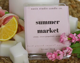 Summer Market Wax Melts | 2.3 oz | Long Lasting | Luxury Coconut Wax | Eco Friendly | Non Toxic