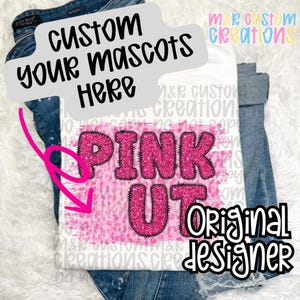 Custom Pink Out Mascost PNG breast cancer awareness school spirit pride