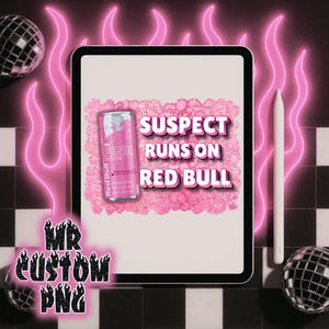 suspect runs on redbull pink PNG