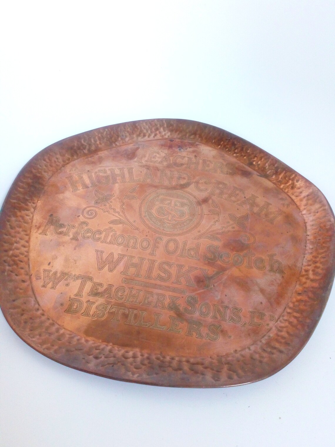 Vintage early arts & crafts copper hammered plate Etsy