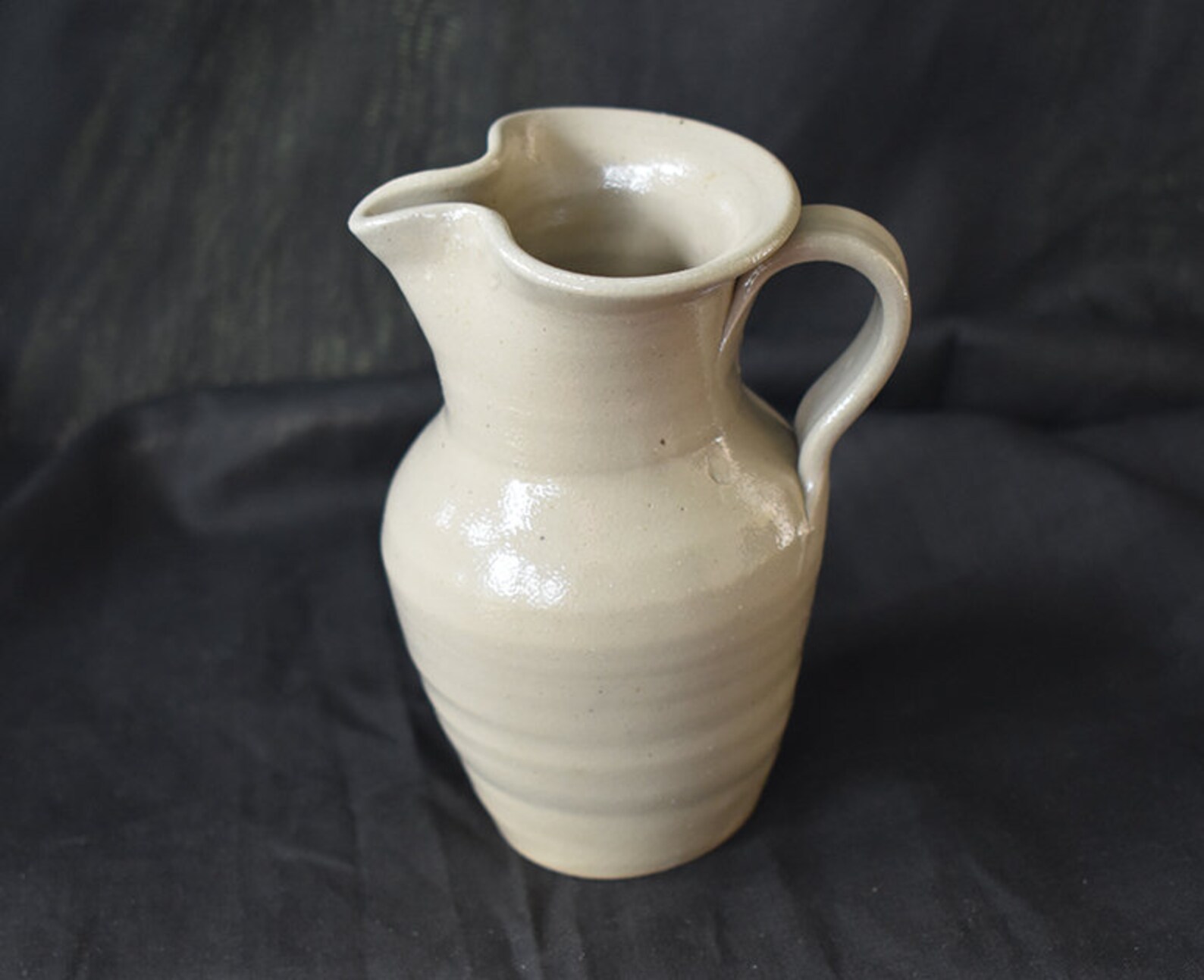 Vintage Williamsburg Pottery PITCHER ceramic w/cobalt blue Etsy