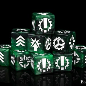 Compatible with BFG, Battlefleet Gothic Game System, Green, Order Dice