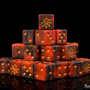 Premium Tainted Knight Red Dice | Resin Wargaming Dice | 16mm or 12mm