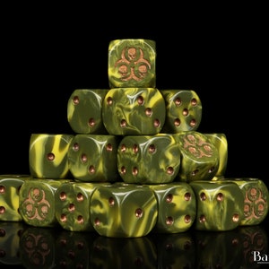 Diseased Dice | Resin Wargaming Dice | 16mm or 12mm