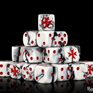 Premium Templars Dice Red | Resin Wargaming Dice | 16mm