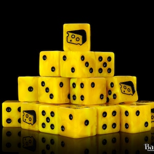 Premium Warp Cheese Dice | Resin Wargaming Dice | 16mm or 12mm