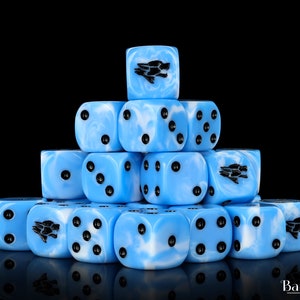 Premium Space Wolf Frost Blue Dice | Resin Wargaming Dice | 16mm