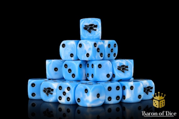 Golden Eagle Resin Dice Set - 25 Square Corner Dice For Wargaming & Tabletop RPG