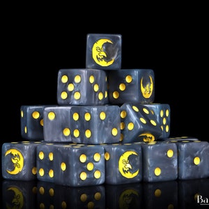 Premium Moon Dice | Resin Wargaming Dice | 16mm or 12mm