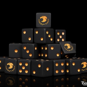 Premium Golden Eagle Dice | Resin Wargaming Dice | 16mm or 12mm