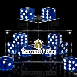 Baron of Dice - Royal Blue Precision Corner - Set of 10 Dice 16mm