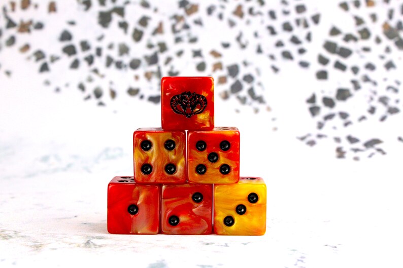 Premium Fire Demon Dice Etsy