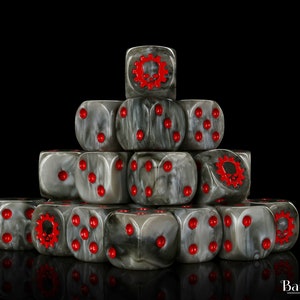 Premium Machine Dice | Resin Wargaming Dice | 16mm or 12mm